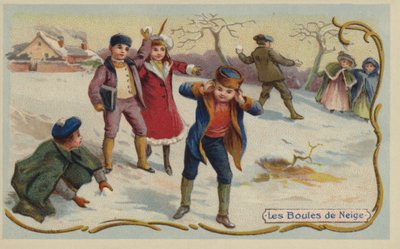 Jugando a las bolas de nieve de French School