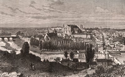 Poitiers - grabado en “La France illustrée: géographie, histoire, administración statistique” por V.A. Malt-Brown. 1884 de French School