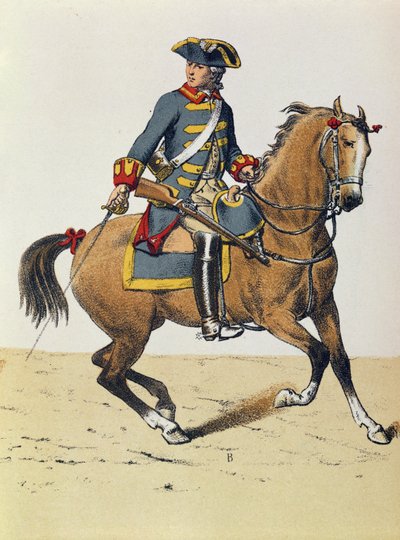 Oficial de policía de c.1750 montado en un caballo, siglo XIX de French School