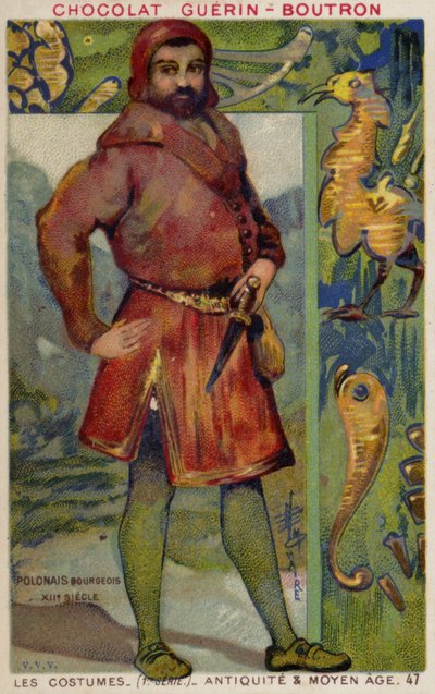 Traje burgués polaco, siglo XII de French School