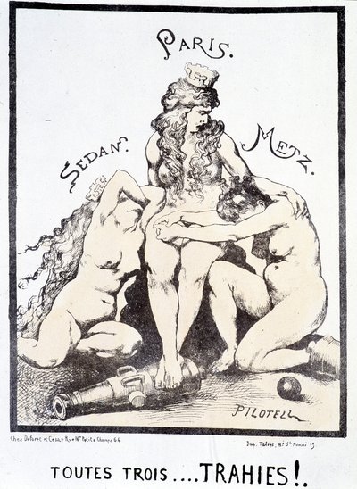 Caricatura política "Los tres... ¡traicionados!" de French School