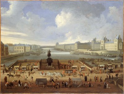 Puente Nuevo y Louvre, c.1669 (óleo sobre lienzo) de French School