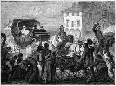 El Papa Pío VII (PIO PIUS) (1742-1823) dejó París el 4 de abril de French School