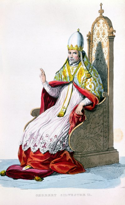 Papa Silvestre II, de le Plutarque Francais por E. Mennechet, París, 1835 de French School