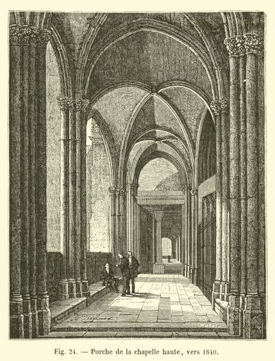 Pórtico de la capilla alta, hacia 1840 de French School