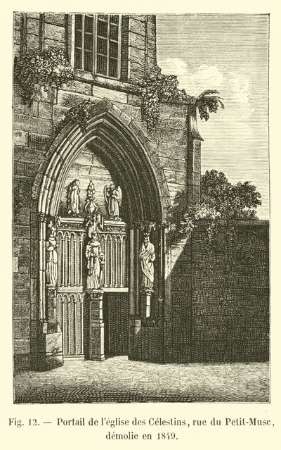 Portal de la iglesia de los Celestinos, calle del Petit-Musc, demolida en 1849 de French School