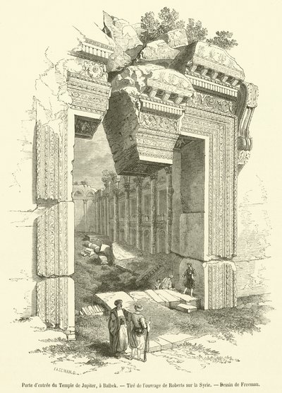 Puerta de entrada del Templo de Júpiter, en Baalbek de French School