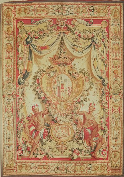 Portiere con el escudo de armas de Louis-Antoine de Pardaillan de Gondrin, Duque de Antin, fábrica de Gobelins, 1708-36 de French School