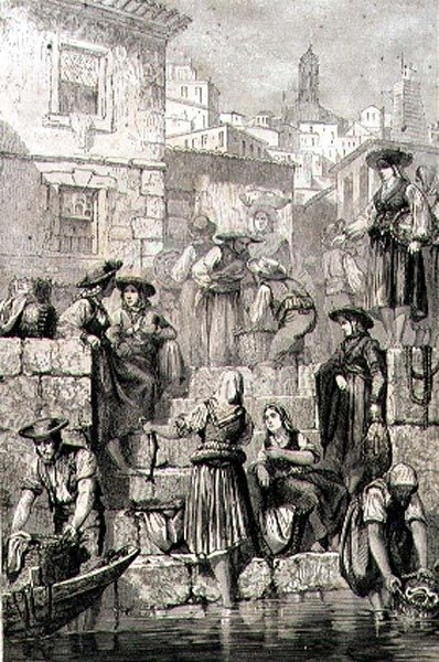 Pescadores de Porto en la década de 1860 de French School