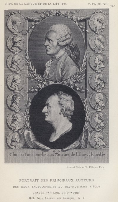 Retrato de los principales autores de las dos enciclopedias del siglo XVIII de French School
