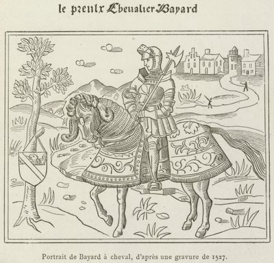Retrato de Bayard a caballo de French School