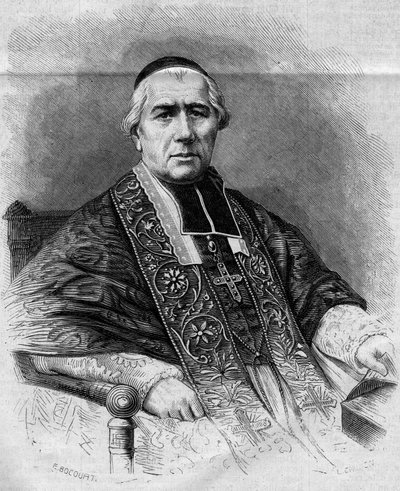 Retrato de Francois Nicolas Madeleine Morlot (1795-1862), arzobispo de París. Grabado en "Le Monde Illustré" n°299 del 3 de enero de 1863 de French School