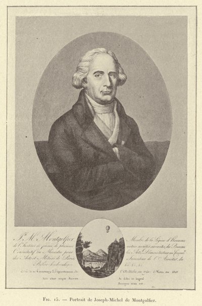 Retrato de Joseph-Michel de Montgolfier (grabado) de French School
