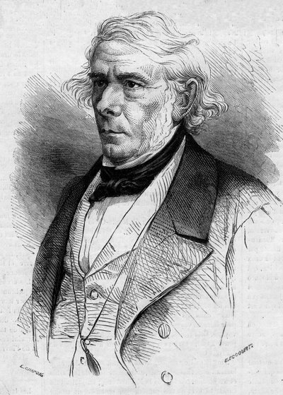 Retrato de Victor Cousin (1792-1867), filósofo y político francés, miembro de la Academia Francesa. Grabado en ""Le Monde Illustre"" n°511 del 26 de enero de 1867. de French School