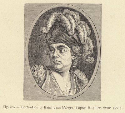 Retrato de Le Kain, en Merope, según Huguier, siglo XVIII de French School
