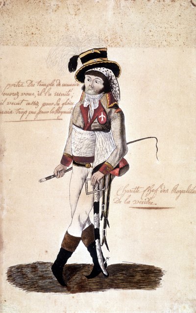 Retrato de François Athanase de Charette de la Contrie (1763-1796), líder realista de la Vendée - Musée Dobrée, Nantes de French School