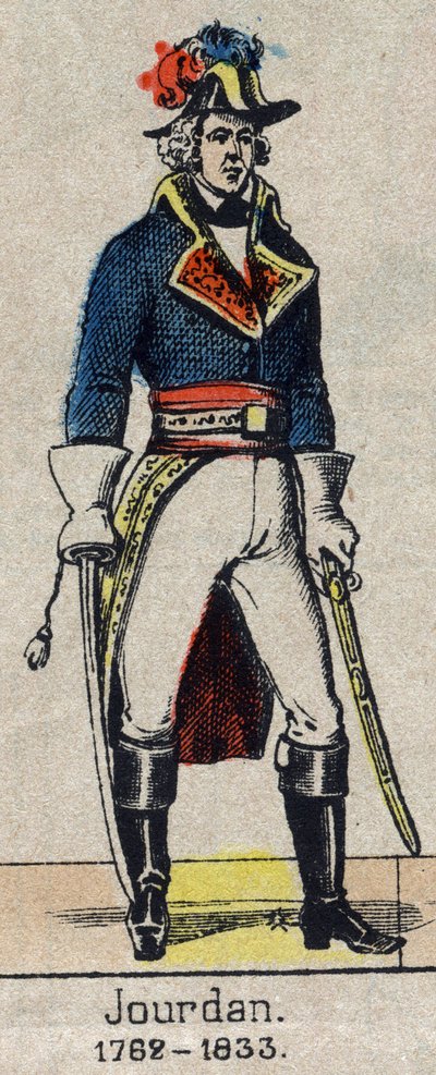 Retrato de cuerpo entero de Jean Baptiste, Conde Jourdan, mariscal de Francia (1762-1833) Imagen de Epinal de finales del siglo XIX. de French School