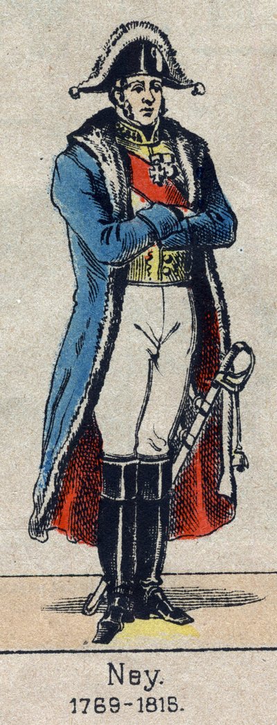 Retrato de cuerpo entero de Michel Ney (1769-1815) mariscal del Imperio, Imagen de Epinal de finales del siglo XIX. de French School