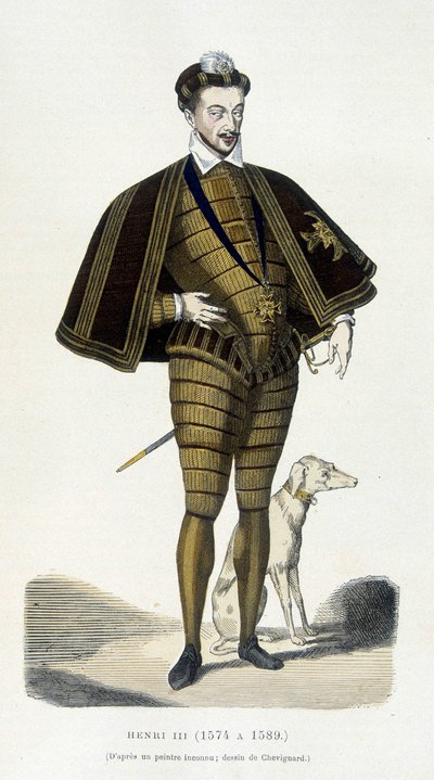 Retrato de cuerpo entero de Enrique III (1551 - 1589) - en 