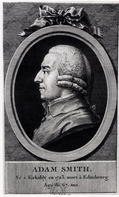 Medallón retrato de Adam Smith (1723-90) de French School
