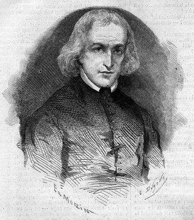 Retrato del Abate Charles Eleonore Dufriche Desgenettes, párroco de la iglesia de Notre Dame des Victoires en París (Grabado en 