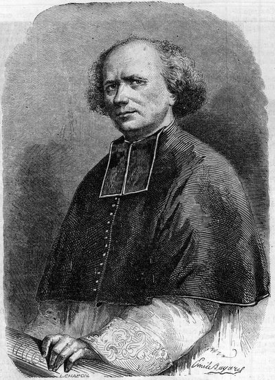 Retrato del Abad Gaspard Deguerry (1797-1871), párroco de la Madeleine en París. Grabado en “Le Monde Illustré” n°207 del 30 de marzo de French School
