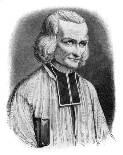 Retrato del Abate Jean Marie Vianney, conocido como el Cura de Ars (1786-1859). Fue canonizado como San Juan María Vianney en 1925. Grabado por Cabuchet de French School