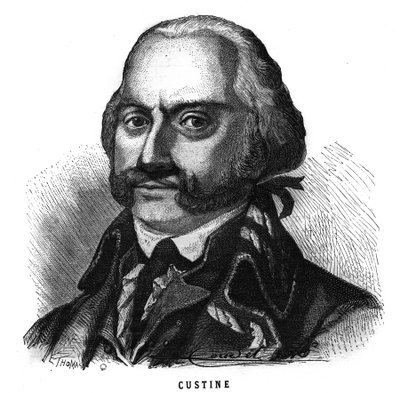 Retrato de Adam Philippe de Custine (1740-1793) general francés. Grabado en “Les Illustrations De L