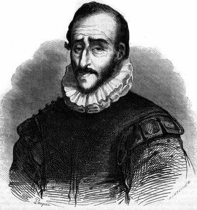 Retrato de Adam de Craponne (1526-1576), ingeniero francés. Grabado en 