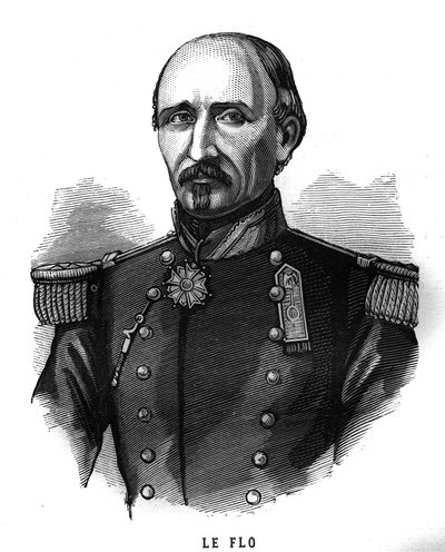 Retrato de Adolphe Le Flo (1804-1887), general del ejército francés y político. Grabado en "Les Illustrations De L