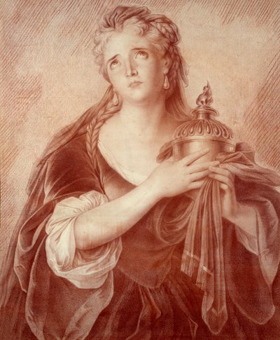 Retrato de Adrienne Lecouvreur (1692-1730), artista dramática francesa de French School