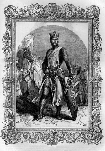 Retrato de Alfredo el Grande (846-899). Grabado en 