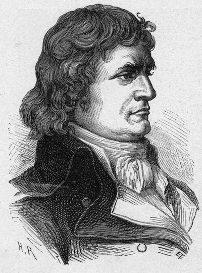 Retrato de Andre Jeanbon, conocido como Jean Bon Saint-Andre o Jeanbon Saint Andre (1749-1813), revolucionario y político francés. Grabado de 1889. Colección privada. de French School