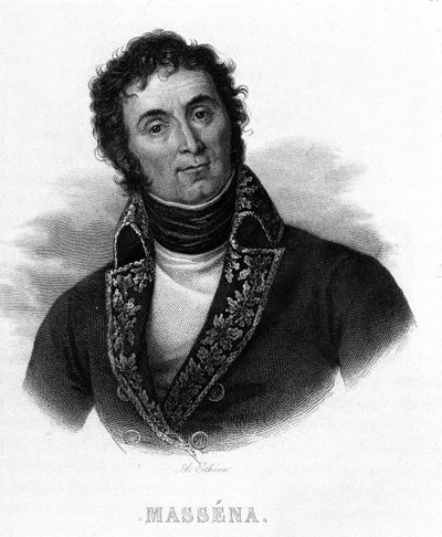 Retrato de André Massena (1756 - 1817) - en “Revolución francesa” de Thiers de French School