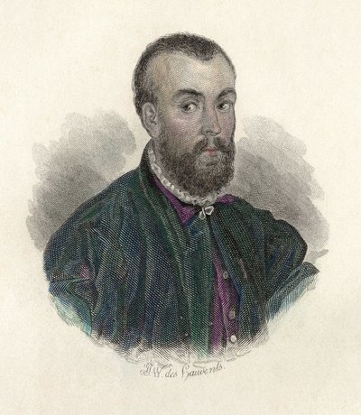 Retrato de André Vesale (1514-1564), médico flamenco que practicó en España e Italia. en “Retratos de Hombres Útiles” de French School
