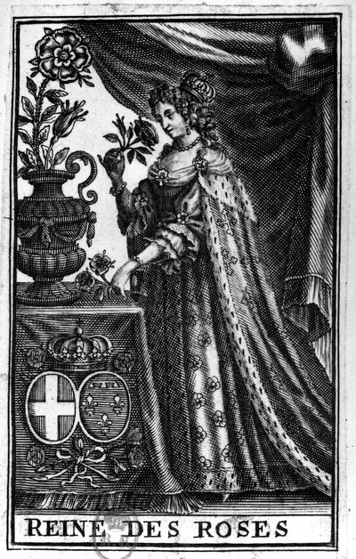 Retrato de Ana María de Orleans (1669 - 1728) (Anna Maria di Borbone-Orleans) Duquesa de Saboya, hija de Monsieur Philippe Duque de Orleans y Henriette-Anne de Inglaterra. Grabado del siglo XVIII de French School