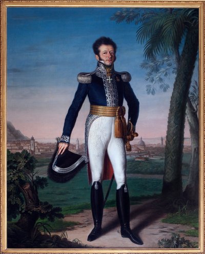 Retrato de Annibal de Saluces (Annibale Di Saluzzo) (1776-1852), Gobernador de Niza durante la Restauración - Pintura de Jean Vacca, óleo sobre lienzo, arte francés - Archivos Municipales de Niza de French School