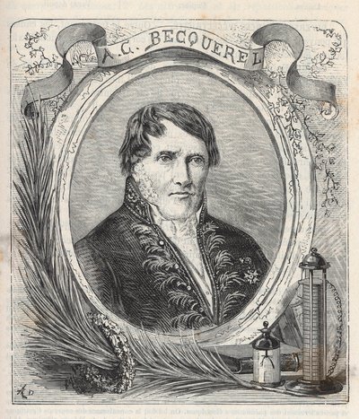 Retrato de Antoine Cesar Becquerel (1788-1878), físico francés - Grabado en 