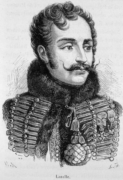 Retrato de Antoine Charles Louis, Conde de Lasalle, General francés (1777 - 1809), muerto en la Batalla de Wagram - en “L