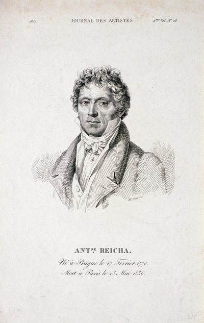 Retrato de Antoine Reicha (1770-1836) del Journal des Artistes de French School