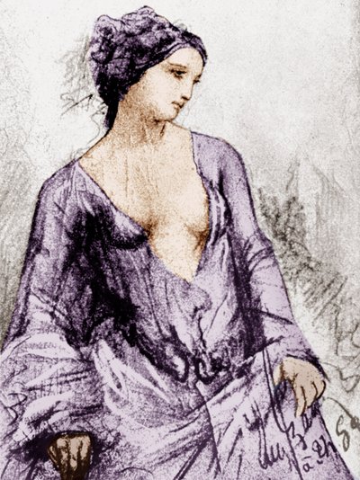 Retrato de Apollonie Sabatier, amante de Baudelaire en 1852 de French School