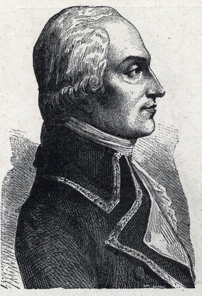 Retrato de Armand Louis de Gontaut Biron, militar francés (1747-1793). Grabado de 1889. Colección privada. de French School