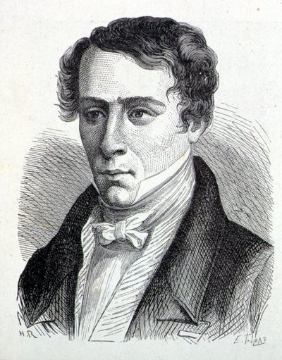 Retrato de Augustin Fresnel (1788-1827), físico francés - en 