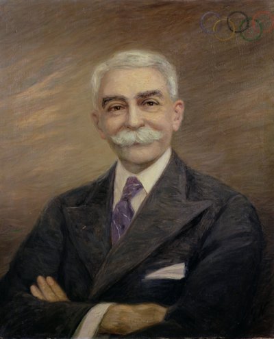 Retrato del Barón Pierre de Coubertin (1863-1937) de French School