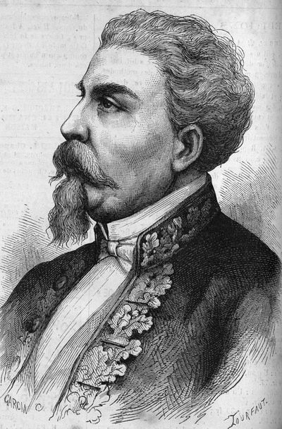 Retrato de Benedetto Cairoli (1825-1889), estadista italiano. Grabado en “Le Monde Illustré” n°1132 del 7 de diciembre de 1878. de French School