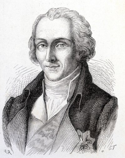 Retrato de Benjamin de Rumford, físico estadounidense (1753 - 1814) - en "Álbum de Ciencia; científicos ilustres; Grandes descubrimientos" 1896 de French School