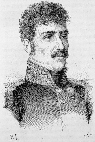 Retrato de Berton (Jean Baptiste Breton dit), general francés (1769 - 1822) - en “L