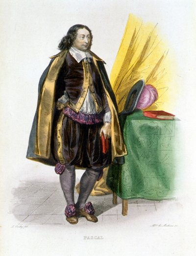 Retrato de Blaise Pascal - en "Le Plutarque Français", de Mennechet de French School