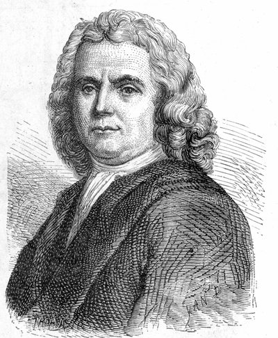 Retrato de Hermann Boerhaave (1668 - 1738), médico y químico holandés (partidario del iatromecanismo) - en 