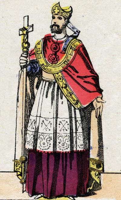 Retrato de Bonifacio (v.675-754), arzobispo de Maguncia que evangelizó Alemania y reorganizó el clero franco. de French School